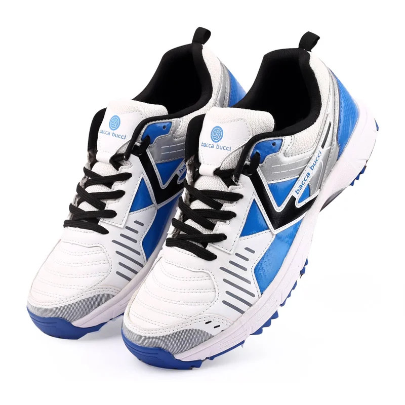 Bacca Bucci Blue and Silver Boundary Blazers Cricket Shoes for Men | Best Price UAE